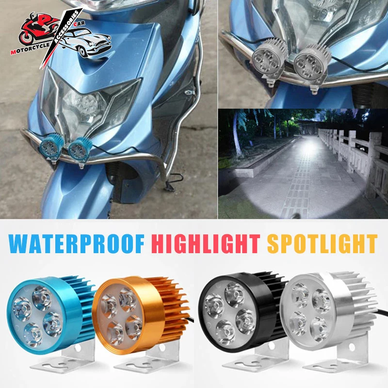 4 LED Motorcycle Light 12V 10W E-Bike Headlight