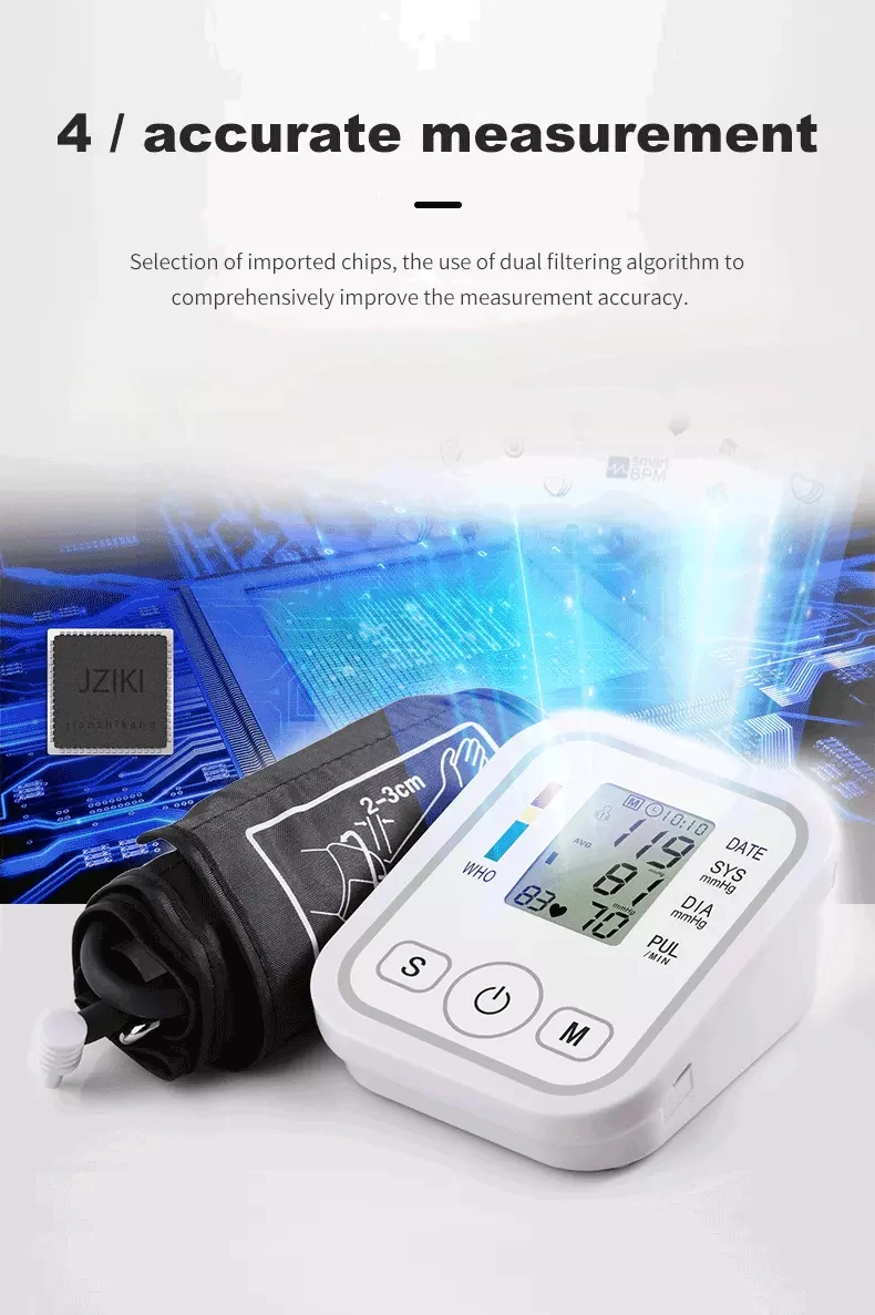 Monitor Igital Automatic Measure Blood Pressure and Heart Rate Pulse for Home Use Sed by Professionals