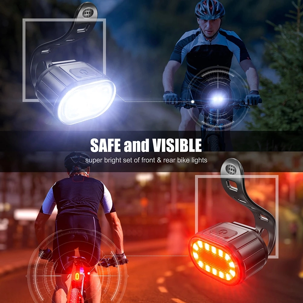 LED Bicycle Light Set 350mAh USB Rearchargeable Bike Front Rear Light Headlight Taillight Flashlight Bicycle Accessories